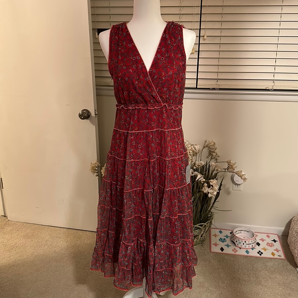 Max Studios Red Floral Dress